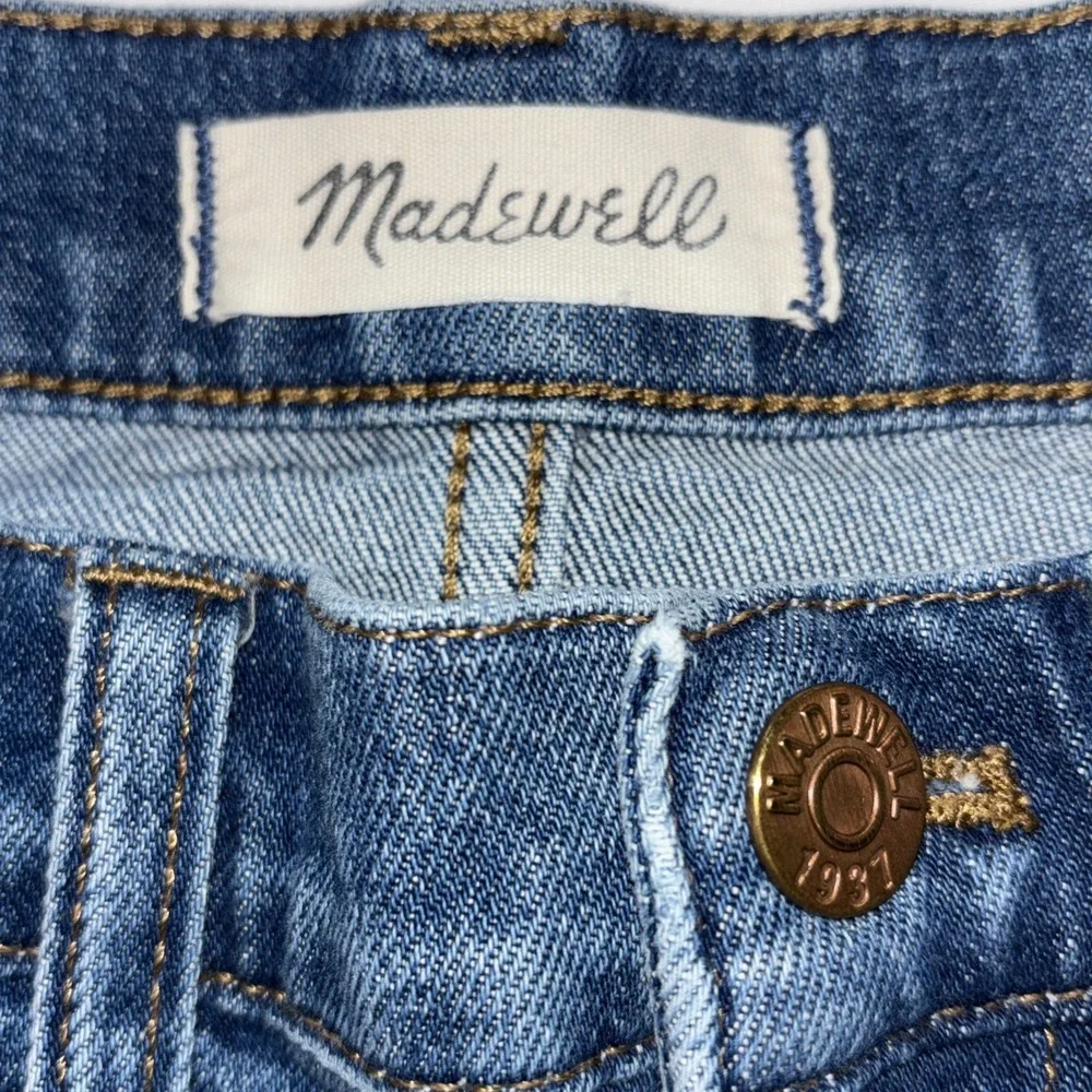 Madewell Classic Straight Crop Jeans Womens Size 27, Medium Wash‎ Distressed